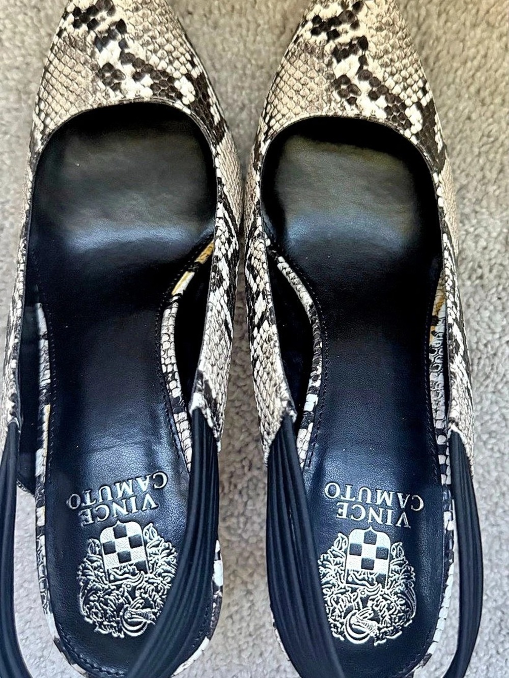 Vince Camuto Delia Snake Print Pointed Toe Heels US 10 M New never worn